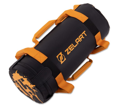 Мешок утяжелитель для функционального тренинга Power Bag Zelart 15кг черный-оранжевый