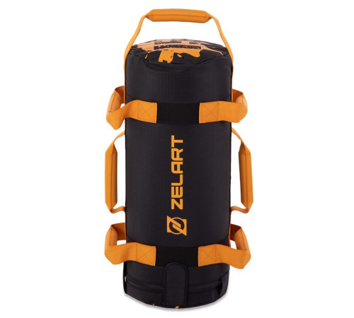 Мешок утяжелитель для функционального тренинга Power Bag Zelart 15кг черный-оранжевый