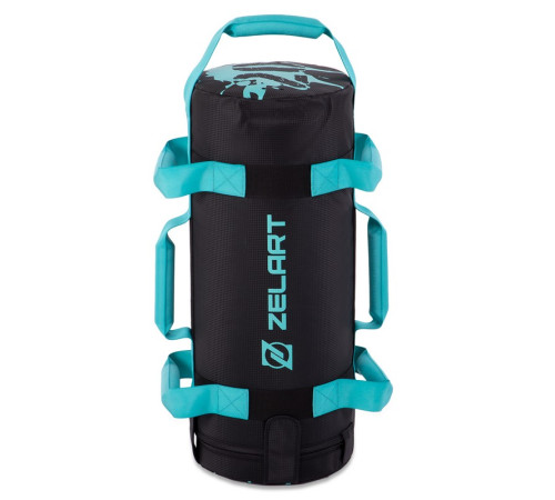 Мешок утяжелитель для функционального тренинга Power Bag Zelart 20кг черный-голубой