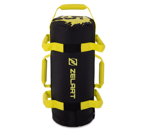 Мешок утяжелитель для функционального тренинга Power Bag Zelart 5кг черный-желтый