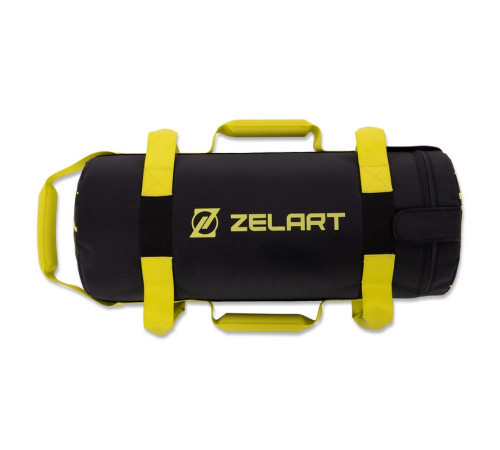 Мешок утяжелитель для функционального тренинга Power Bag Zelart 5кг черный-желтый