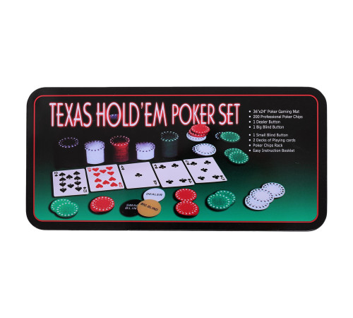 Набір для покеру в металевій коробці Texas Holdem Poker set SP-Sport 200 фішок