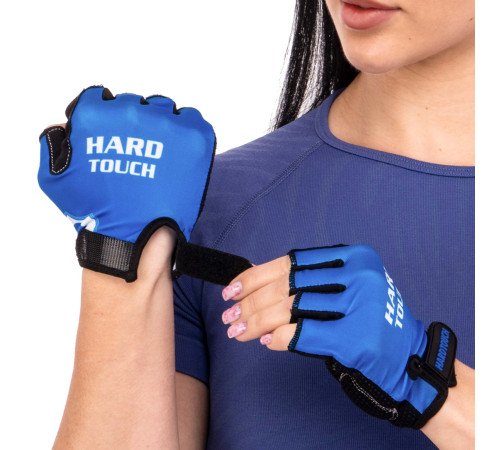 Перчатки для фитнеса и тренировок HARD TOUCH S-XL черный-синий