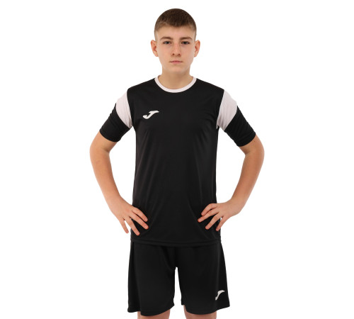 Форма футбольна комплект футболка та шорти Joma PHOENIX 4XS-2XL чорний-білий