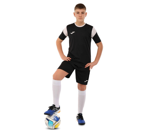 Форма футбольна комплект футболка та шорти Joma PHOENIX 4XS-2XL чорний-білий