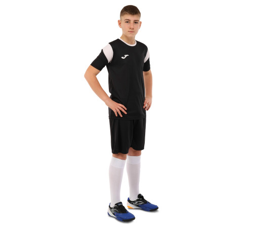 Форма футбольна комплект футболка та шорти Joma PHOENIX 4XS-2XL чорний-білий