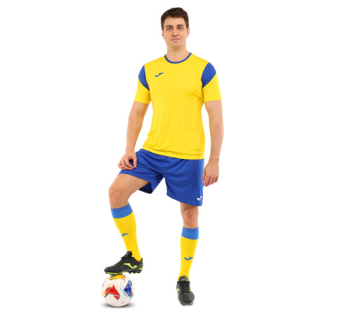 Форма футбольна комплект футболка та шорти Joma PHOENIX 4XS-2XL жовтий-синій