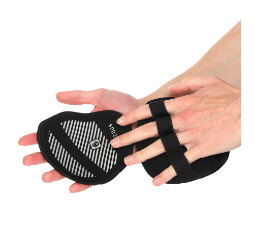 Накладки атлетичні нековзкі Грипад GRIPAD WorkOut ROUND HAND PROTECTION EZOUS чорний