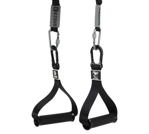 Ручки с карабинами для эспандеров резинок и тренажеров FIT HOOK HANDLES EZOUS 2шт черный