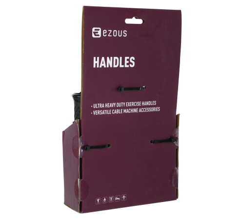 Ручки с карабинами для эспандеров резинок и тренажеров FIT HOOK HANDLES EZOUS 2шт черный