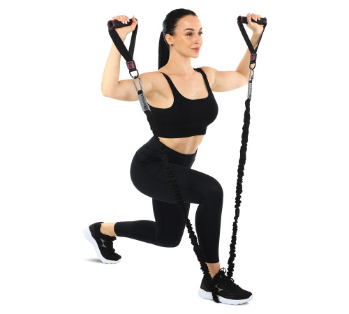 Ручки для еспандерів резинок та тренажерів FIT HANDLES EZOUS 2шт чорний-фіолетовий