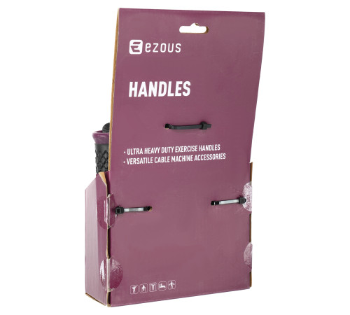 Ручки для еспандерів резинок та тренажерів FIT HANDLES EZOUS 2шт чорний-фіолетовий