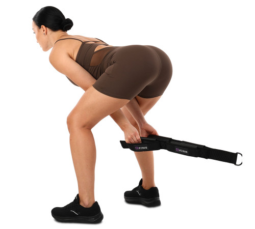 Стропа канат гибкая тяга для трицепса с двойным хватом SOFT TRICEP ROPE EZOUS 65х5см черный