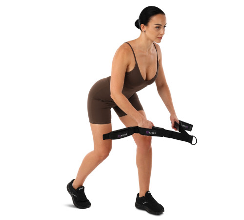 Стропа канат гибкая тяга для трицепса с двойным хватом SOFT TRICEP ROPE EZOUS 65х5см черный