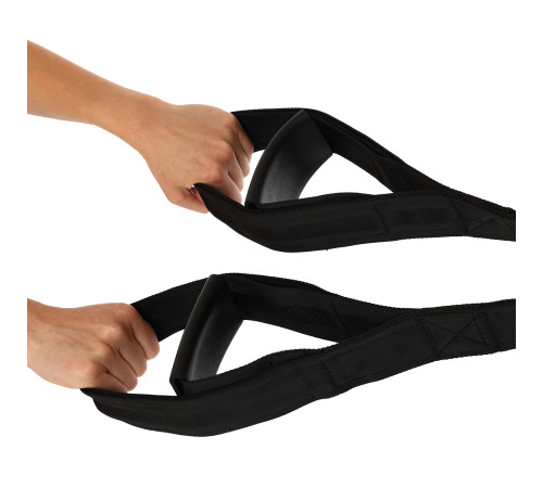 Стропа канат с ручками гибкая тяга для трицепса с двойным хватом SOFT TRICEP ROPE EZOUS 73х5,5см черный