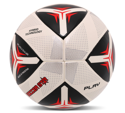 М'яч футбольний HYBRID SOCCER STAR №5 PU білий-червоний