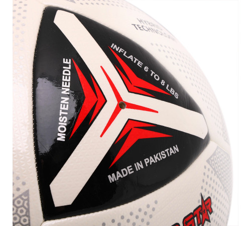 М'яч футбольний HYBRID SOCCER STAR №5 PU білий-червоний