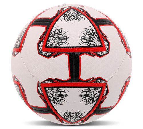 М'яч футбольний гібридна зшивка HYBRID SOCCER STAR №5 PU білий-червоний
