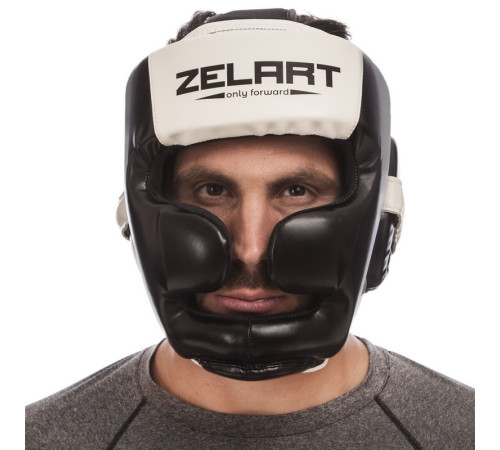 Шлем боксерский с полной защитой PU ZELART M-XL цвета в ассортименте