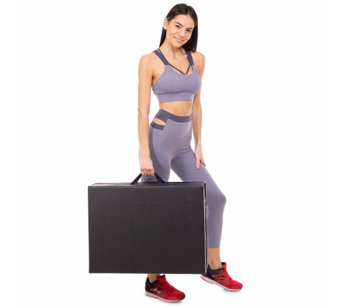 Килимок-мат спортивний складаний для вправ Exercise mat Zelart MAT розмір 180x60x5см чорний