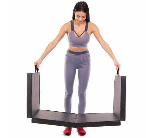 Килимок-мат спортивний складаний для вправ Exercise mat Zelart MAT розмір 180x60x5см чорний