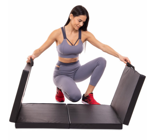 Килимок-мат спортивний складаний для вправ Exercise mat Zelart MAT розмір 180x60x5см чорний