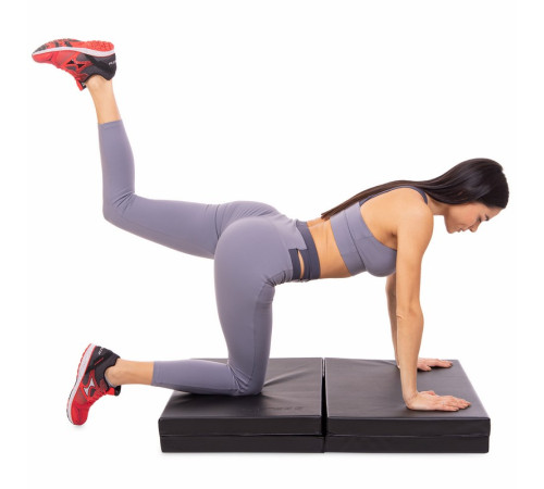 Килимок-мат спортивний складаний для вправ Exercise mat Zelart MAT розмір 180x60x5см чорний