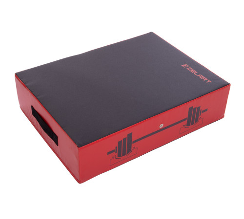 Плінти важкоатлетичні м'які Crash cushion (1шт) Zelart розмір 80x60x20см червоний-чорний