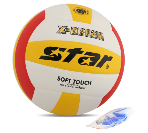 Мяч волейбольный STAR X-DREAM №5 PU белый-желтый-красный