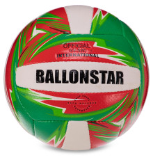 М'яч волейбольний BALLONSTAR №5 PU зелений-червоний-білий