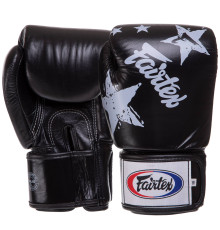 Рукавиці боксерські на липучці шкіряні FAIRTEX NATION PRINT 10-16унцій кольори в асортименті