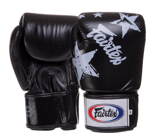 Рукавиці боксерські на липучці шкіряні FAIRTEX NATION PRINT 10-16унцій кольори в асортименті