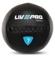 М'яч набивний медичний для кросфіту WALL BALL LiveUp 7кг чорний