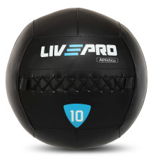М'яч набивний медичний для кросфіту WALL BALL LiveUp 10кг чорний