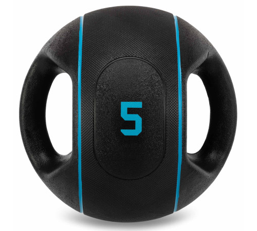 Медбол мяч медицинский двуручный с хватами LiveUp Medicine Ball 5кг черный