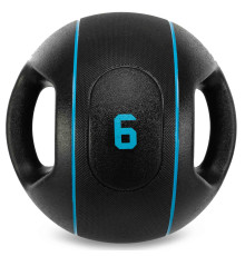 Медбол м'яч медичний дворучний з хватами LiveUp Medicine Ball 6кг чорний