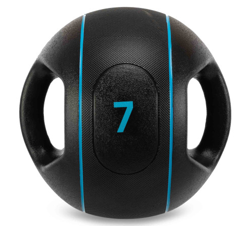 Медбол м'яч медичний дворучний з хватами LiveUp Medicine Ball 7кг чорний