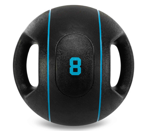 Медбол м'яч медичний дворучний з хватами LiveUp Medicine Ball 8кг чорний