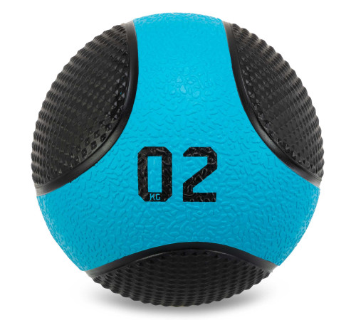 М'яч медичний медбол Medicine Ball LiveUp 2 кг чорний-синій