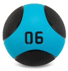 М'яч медичний медбол Medicine Ball LiveUp 6кг чорний-синій
