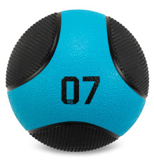 М'яч медичний медбол Medicine Ball LiveUp 7кг чорний-синій