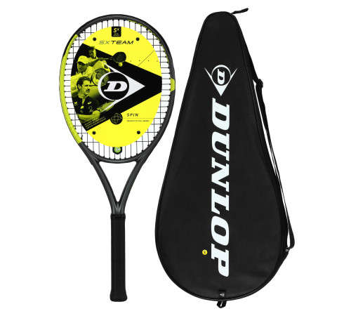 Ракетка для великого тенісу 27.25" DUNLOP TEAM 260 SX G2 NH чорний-жовтий
