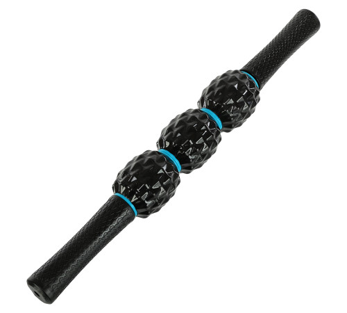 Масажер-палка роликовий антицелюлітний 3 масажери Magnetic Massage Stick LiveUp чорний