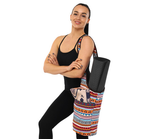 Сумка для йоги через плечо KINDFOLK Yoga bag SP-Sport помаранчевий-блакитний