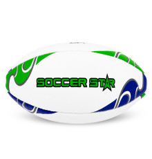 М'яч для регбі SOCCER STAR №5 білий-фіолетовий-салатовий