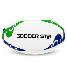 М'яч для регбі SOCCER STAR №5 білий-фіолетовий-салатовий