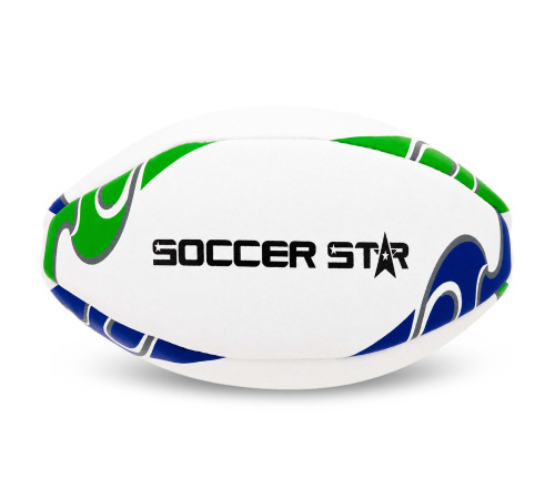 М'яч для регбі SOCCER STAR №5 білий-фіолетовий-салатовий