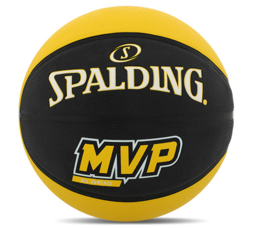 Мяч баскетбольный резиновый SPALDING MVP размер 7 черный-желтый