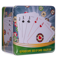 Набір для покеру в металевій коробці Poker game set SP-Sport 120 фішок