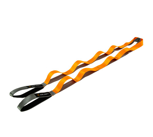 Лента стропа с петлями для растяжки Stretch Strap Zelart 10 петель серый-оранжевый